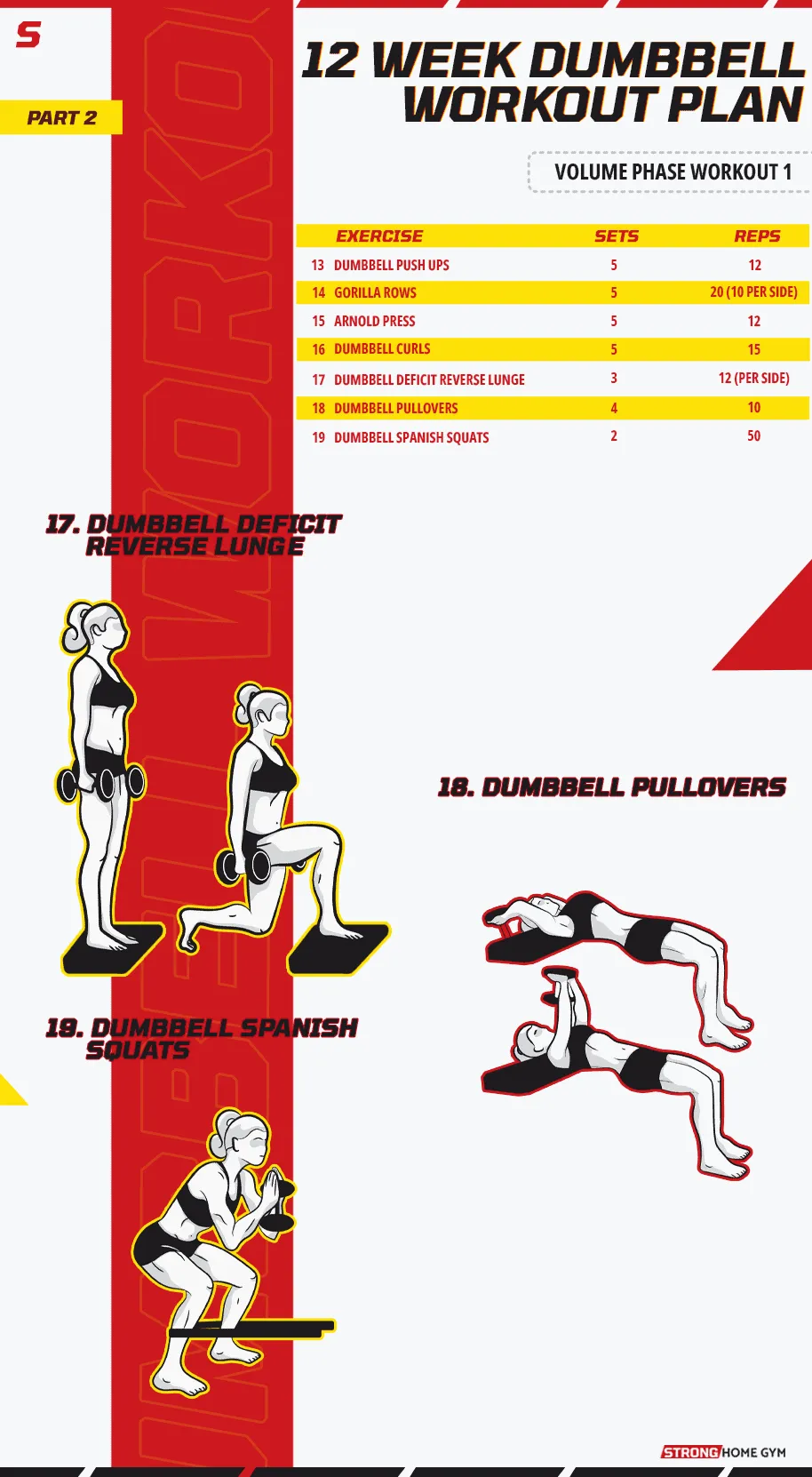 12 week dumbbell workout plan volume phase workout 1 part 2