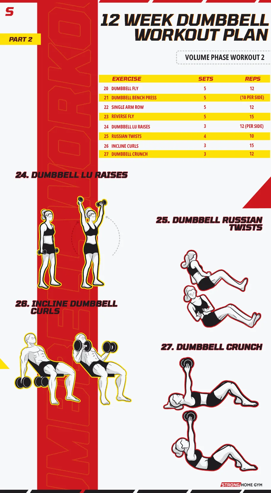 12 week dumbbell workout plan volume phase workout 2 part 2