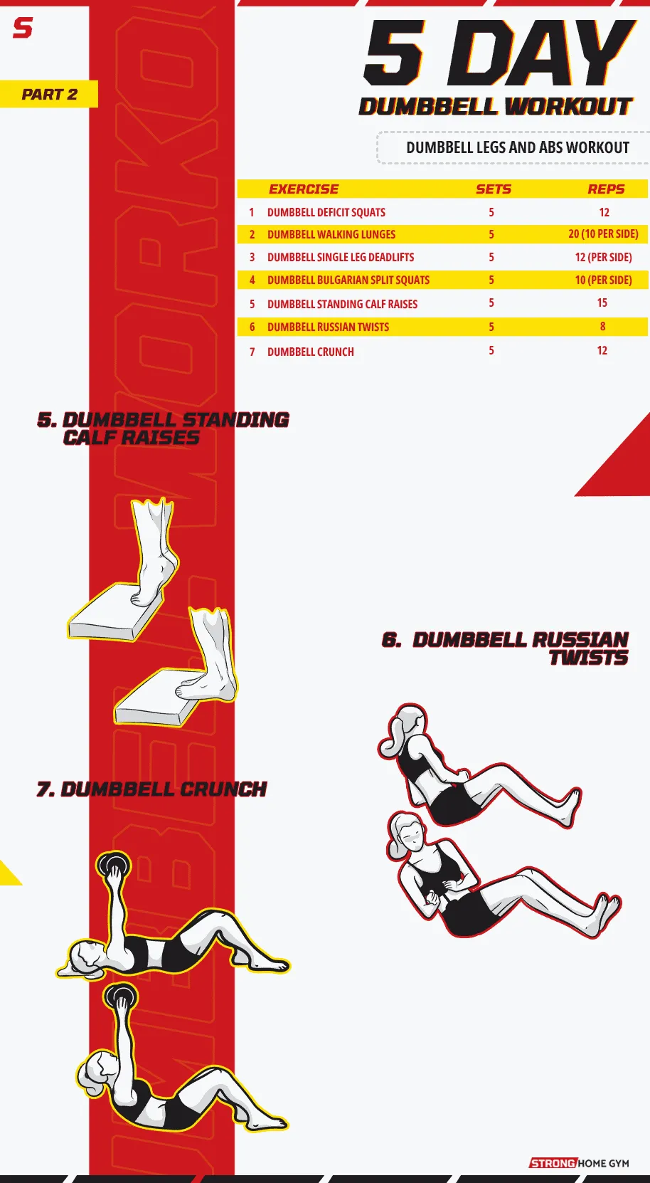 5 Day Dumbbell Legs and Abs Workout part 2