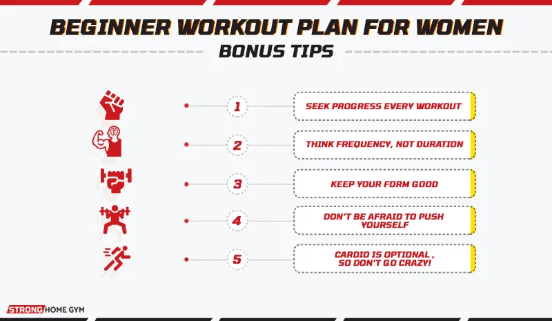 Beginner workout plan for women - bonus tips