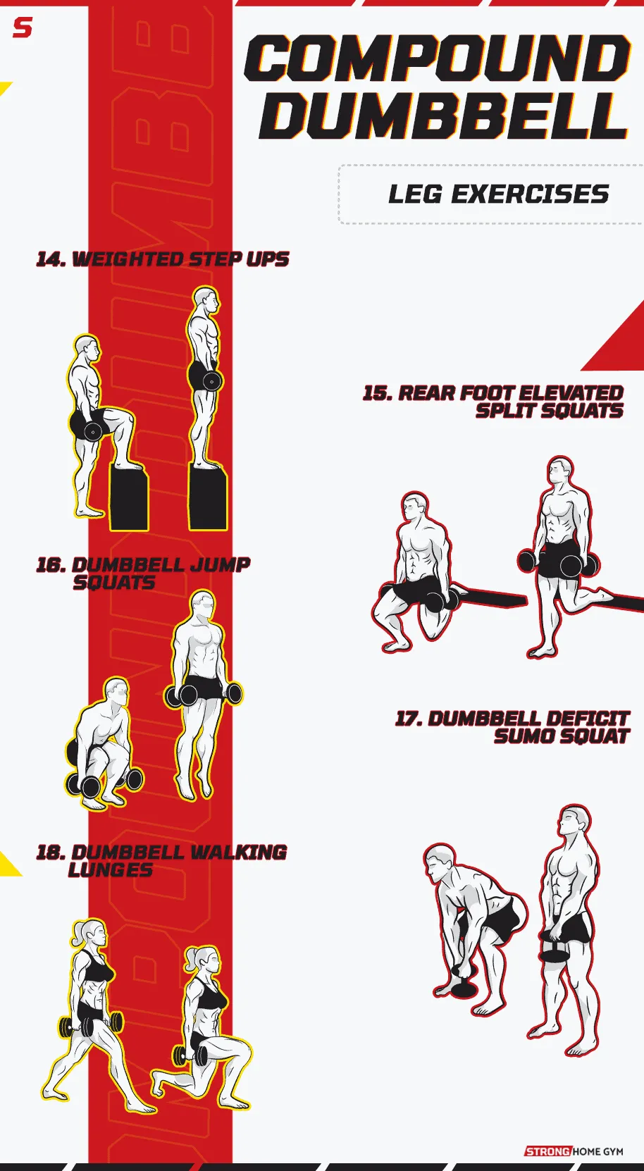 Compound Dumbbell Leg Exercises Infographic