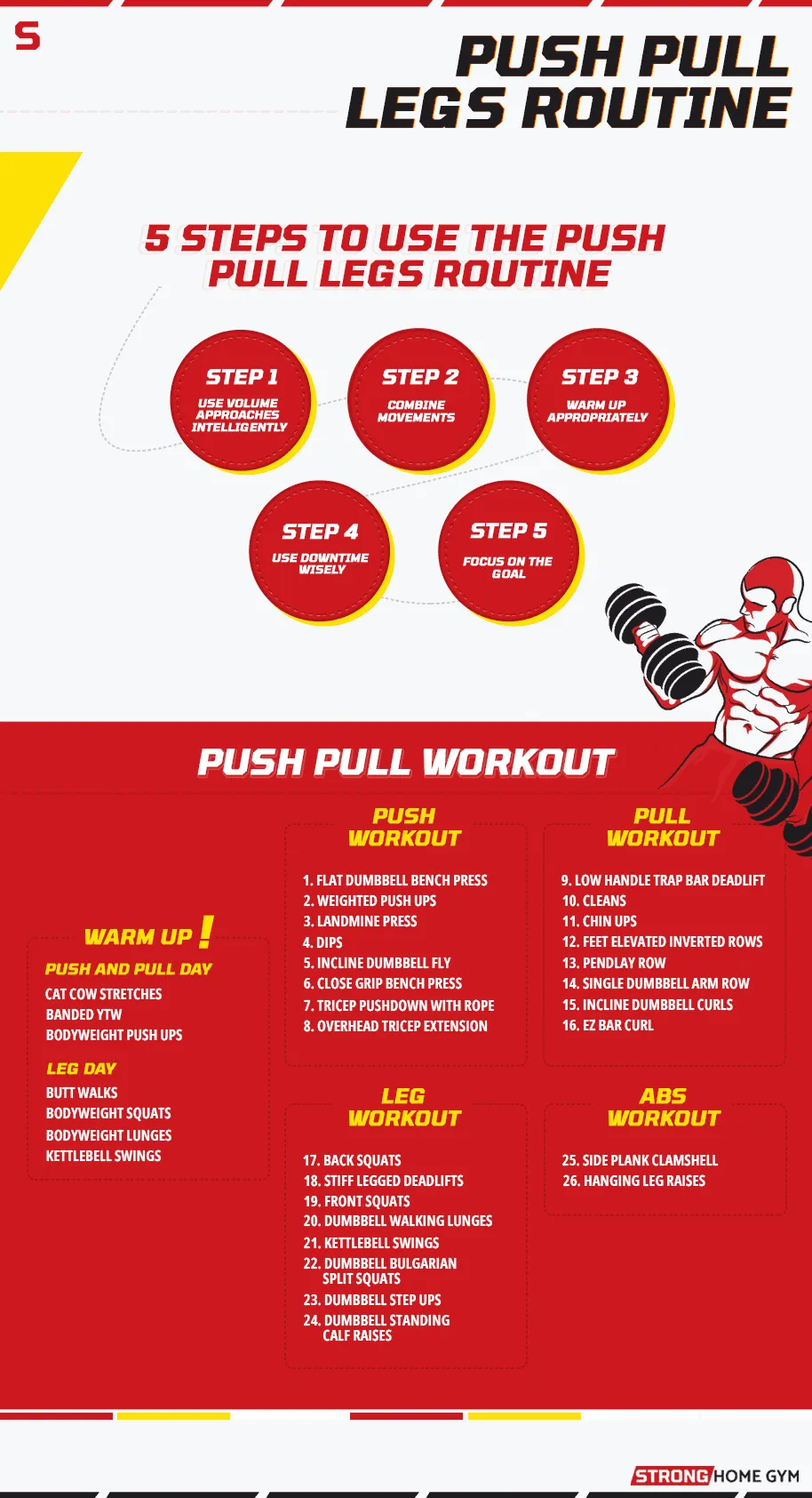Push pull legs routine general infographic