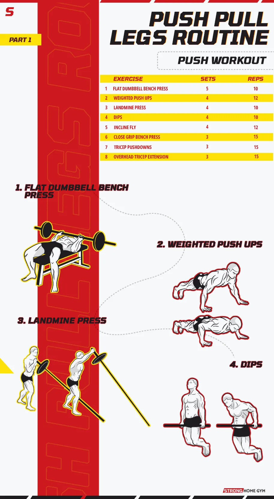 Push pull legs routine push workout infographic 1