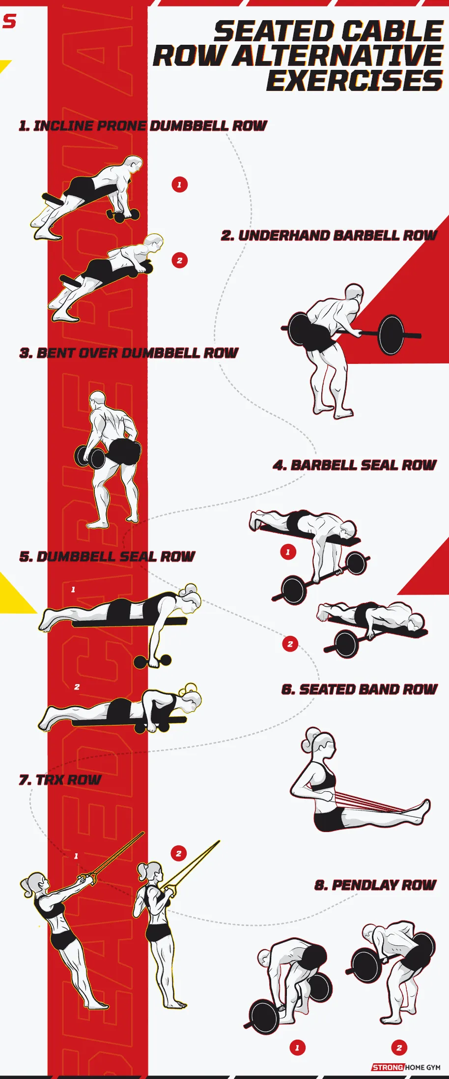 Seated cable row alternative infographic