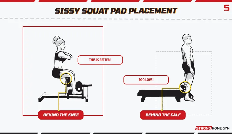 Sissy Squat Pad Placement