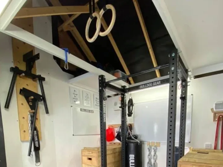 Andre's home gym setup.