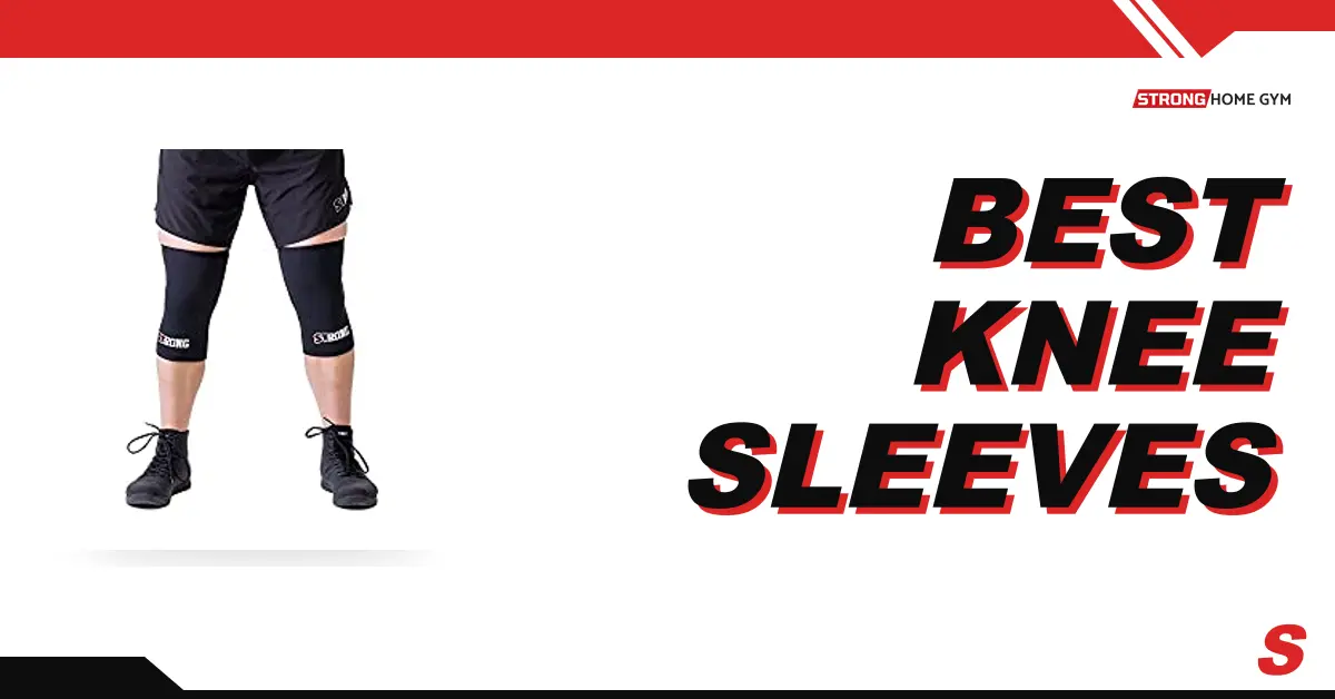 A pair of 7mm knee sleeves by a barbell for Strong Home Gym's best knee sleeves for squats guide