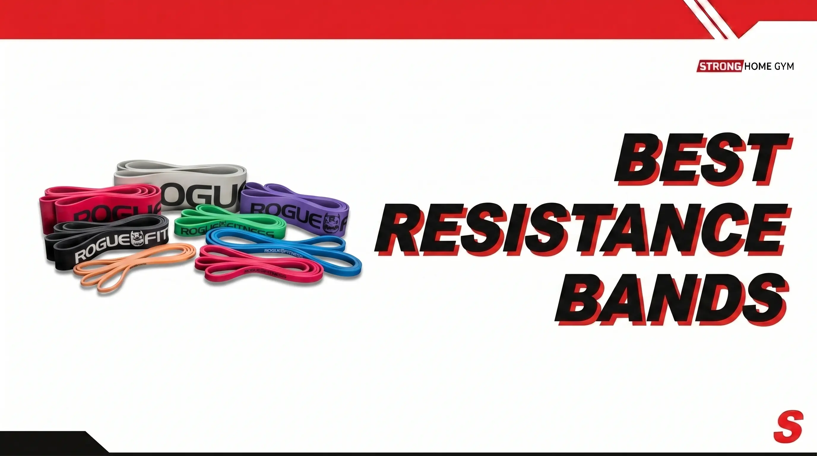Resistance bands lined up for Strong Home Gym's best resistance bands guide