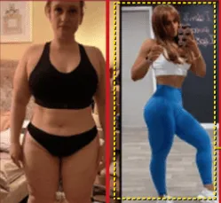 Lizzie — before and after using the Strong Home Gym training plan.