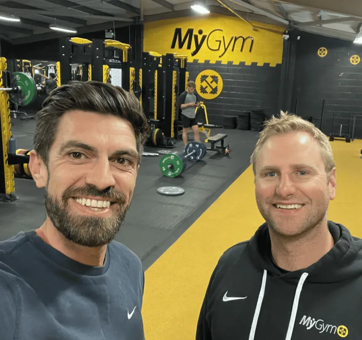 Mike Beatty and Steve Hoyles together at Steve's My Gym in Manchester.
