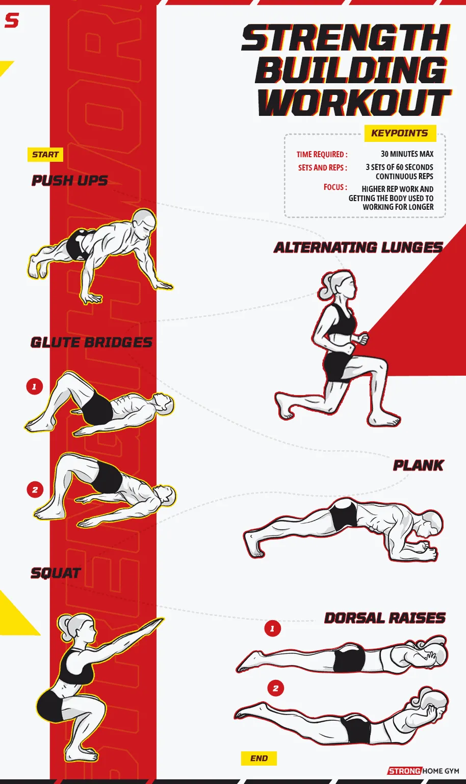 strength building workout infographic