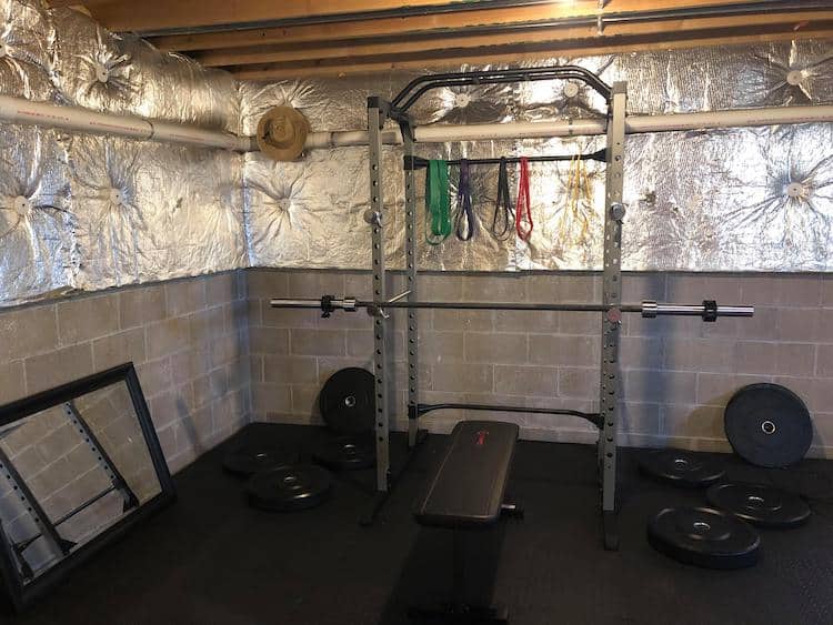 How to build a home gym- Basement gym with mirror