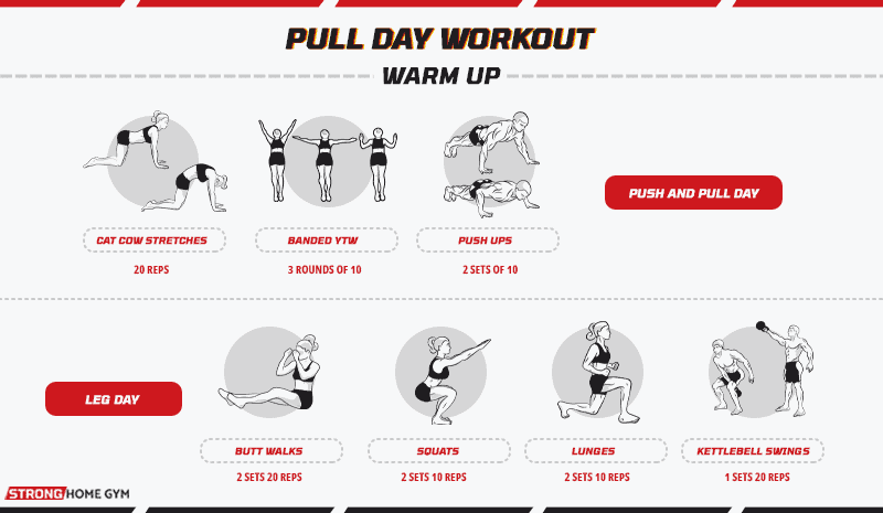 Push pull legs routine warm up