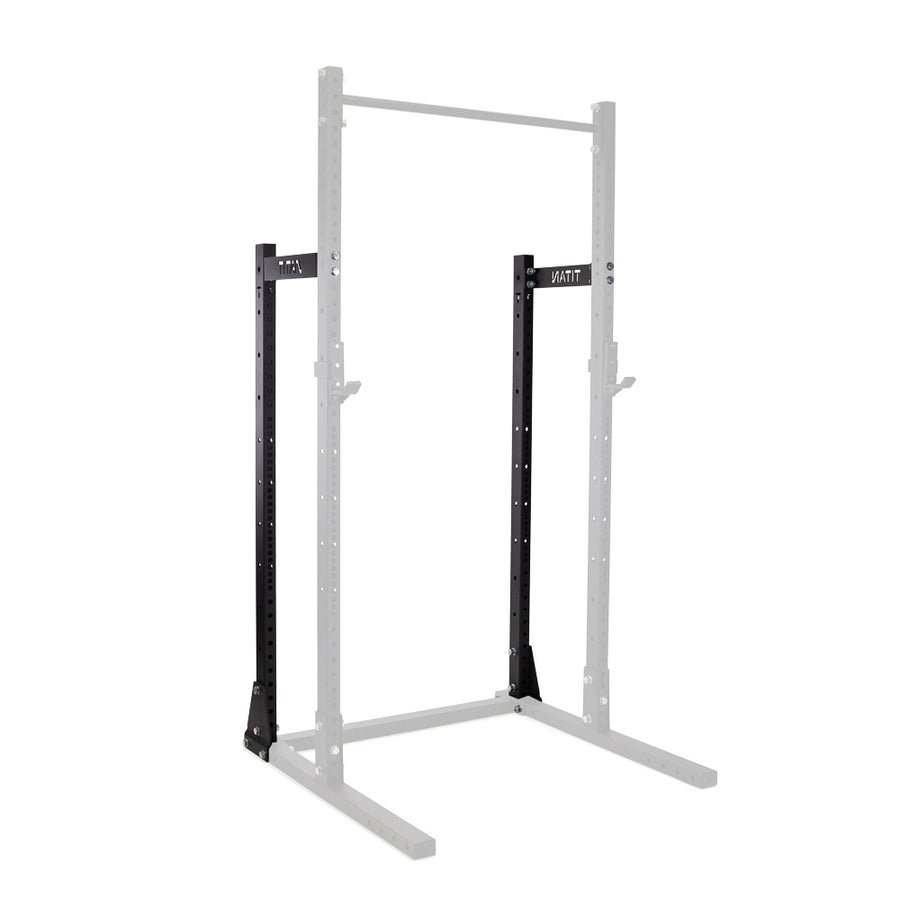 Titan T-3 Half Rack Conversion Kit fitted to a T-3 squat stand